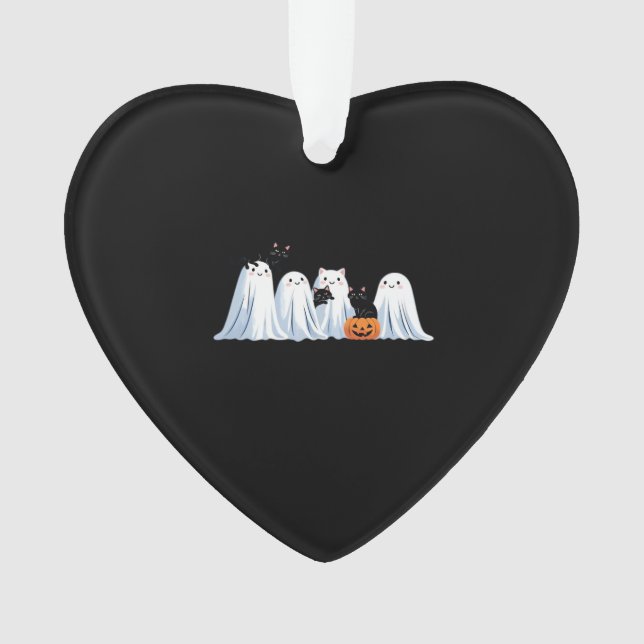 Cute Ghosts and Black Cats Halloween � Spooky Seas Ornament (Front)