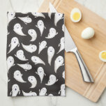 Cute Ghosts Black Halloween Kitchen Towel<br><div class="desc">A gathering of not so spooky ghosts swirl across this black kitchen towel giving your home or office a fun pop of phantasmic delight for the month of October and the Halloween season.</div>