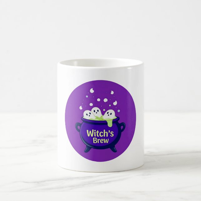 Cute Ghosts & Cauldron Coffee Mug (Center)