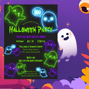 Cute Ghosts Costume Halloween Party Invitation