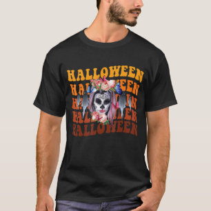 Cute Ghosts Ghost Halloween Skull Catrina Day Of T T-Shirt