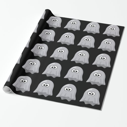 Image of Cute Ghosts Halloween Birthday Wrapping Paper