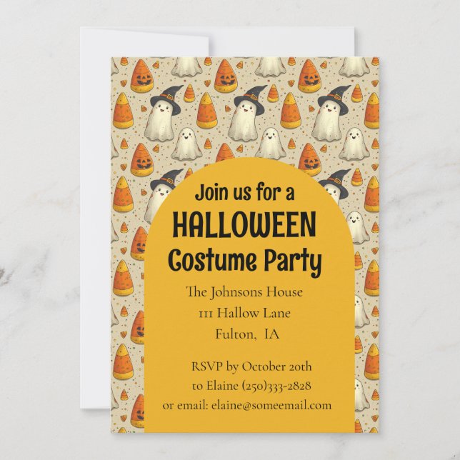  Cute Ghosts Halloween Costume Party Invitation (Front)