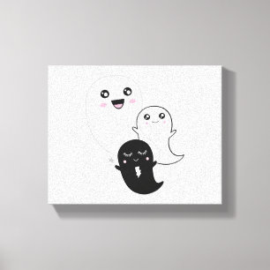 cute ghosts halloween kawaii canvas print