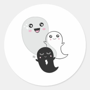 cute ghosts halloween kawaii classic round sticker
