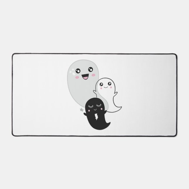 cute ghosts halloween kawaii desk mat (Front)