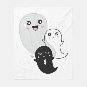 cute ghosts halloween kawaii fleece blanket