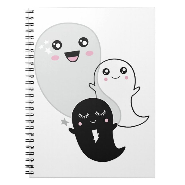 cute ghosts halloween kawaii notebook (Front)