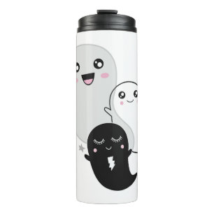 cute ghosts halloween kawaii thermal tumbler