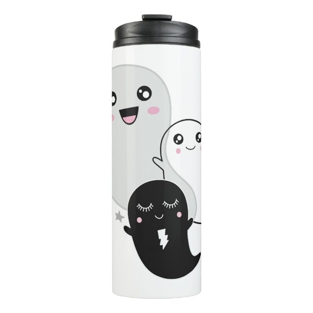 cute ghosts halloween kawaii thermal tumbler (Front)
