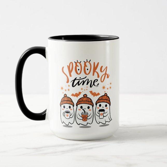 Cute Ghosts  Halloween Spooky Time Mug (Left)