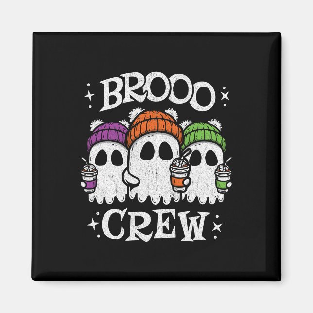 Cute Ghosts Ice Coffee - Halloween Ghost Coffee -  Magnet (Front)