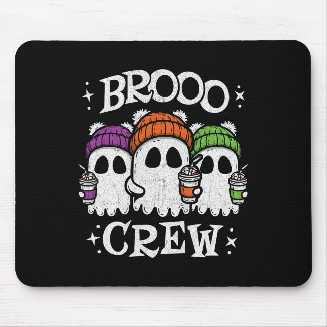Cute Ghosts Ice Coffee - Halloween Ghost Coffee -  Mouse Mat (Front)