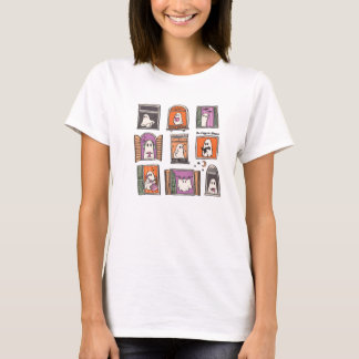 Cute Ghosts in Windows Halloween T-Shirt