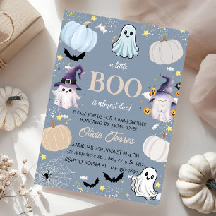 Cute Ghosts,Pumpkins, Candy,Halloween Baby Shower Invitation