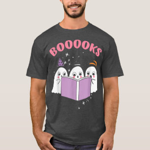 Cute Ghosts Reading BookBoooksRead  T-Shirt