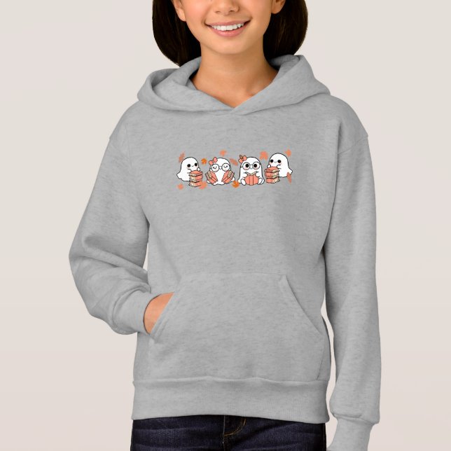 Cute Ghosts Reading Books Fall Design (Front)