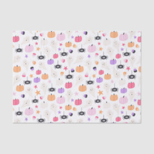 Cute Ghosts, Spiders, Candy & Pumpkins Halloween Tissue Paper