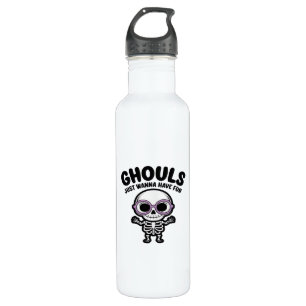 Cute Ghouls Just Wanna Have Fun Skeleton 710 Ml Water Bottle