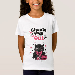 Cute Ghouls Night Out Halloween Black Owl GT-Shirt T-Shirt