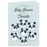 Cute Giant Panda Bear Baby Shower Invitation