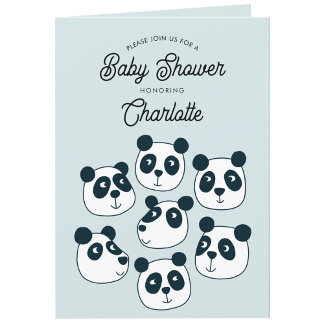 Cute Giant Panda Bear Baby Shower Invitation