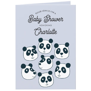 Cute Giant Panda Bear Baby Shower Invitation
