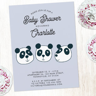 Cute Giant Panda Bear Baby Shower Invitation Postcard