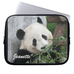 Cute Giant Panda Photo, Name, Computer Laptop Sleeve