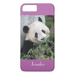 Cute Giant Panda Radiant Orchid Purple Custom Name iPhone 8 Plus/7 Plus Case