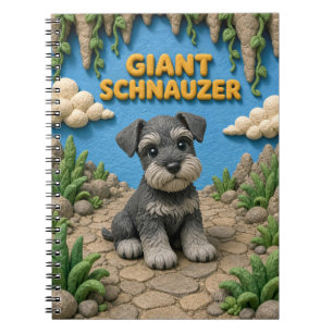Cute Giant Schnauzer Puppy, Baby Dog Notebook
