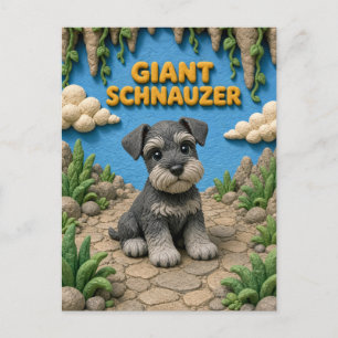 Cute Giant Schnauzer Puppy, Baby Dog Postcard