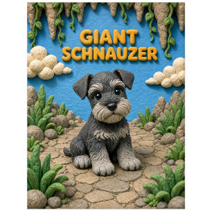 Cute Giant Schnauzer Puppy, Baby Dog Postcard