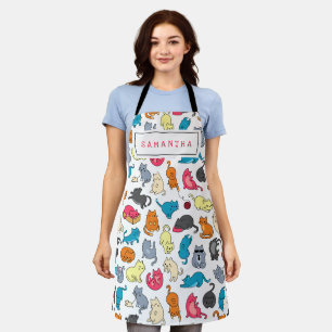 Cute Gift for Cat Lover Cat Mum Personalised Apron