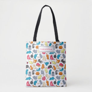 Cute Gift for Cat Lover Cat Mum Personalised Tote Bag