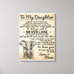 Cute Gift for Daughter, To My Daugjter Letter Canvas Print