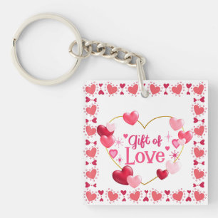 Cute gift of love pink heart Valentine's Key Ring