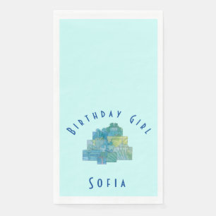 Cute Gifts for Birthday Girl Blue Green Napkin