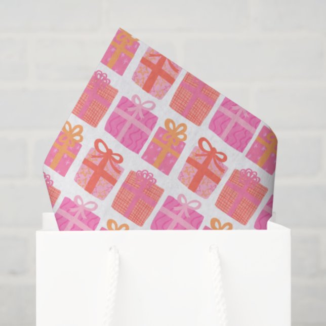 Cute Gifts Hand-Drawn Christmas Holidays Set of Tissue Paper (Gift Bag)