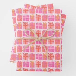 Cute Gifts Hand-Drawn Christmas Holidays Set of Wrapping Paper Sheet
