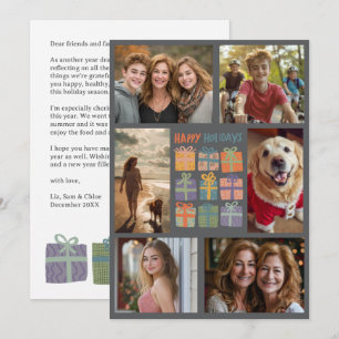 Cute Gifts Presents Hand-Drawn CUSTOM 6 PHOTO Holiday Card