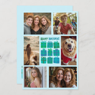 Cute Gifts Presents Hand-Drawn CUSTOM 6 PHOTO  Holiday Card