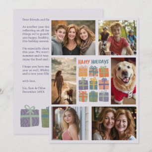 Cute Gifts Presents Hand-Drawn CUSTOM 6 PHOTO  Holiday Card