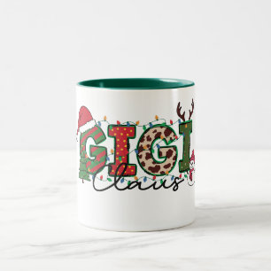 Cute Gigi Claus Two-Tone Coffee Mug