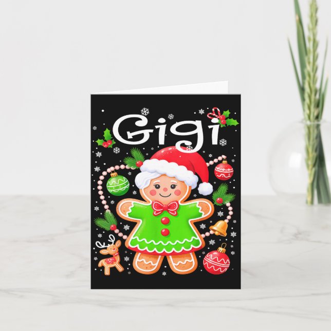 Cute Gigi Gingerbread Family Matching Christmas Co Card (Front)