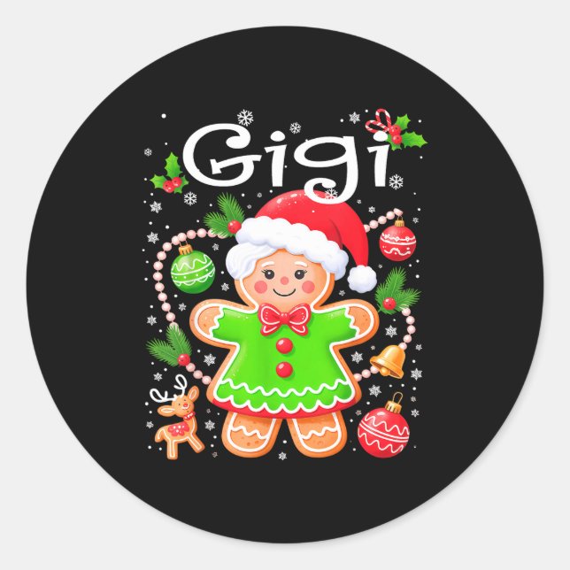 Cute Gigi Gingerbread Family Matching Christmas Co Classic Round Sticker (Front)