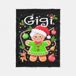 Cute Gigi Gingerbread Family Matching Christmas Co Fleece Blanket