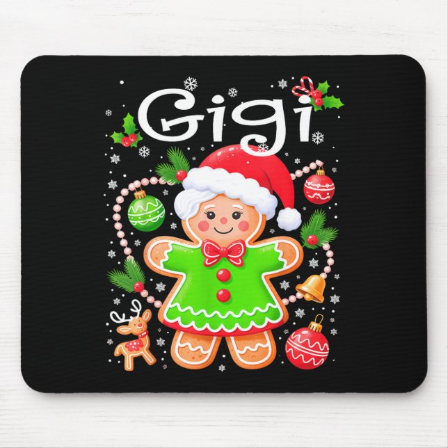 Cute Gigi Gingerbread Family Matching Christmas Co Mouse Mat (Front)