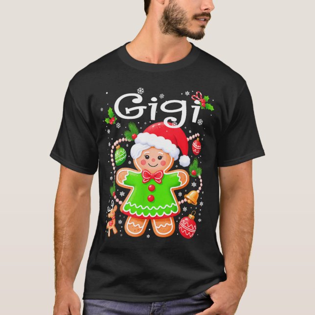 Cute Gigi Gingerbread Family Matching Christmas Co T-Shirt (Front)