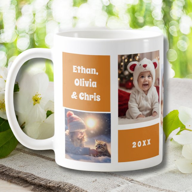 Cute Gigi Mum Grandchildren Photo Collage Coffee Mug (Creator Uploaded)